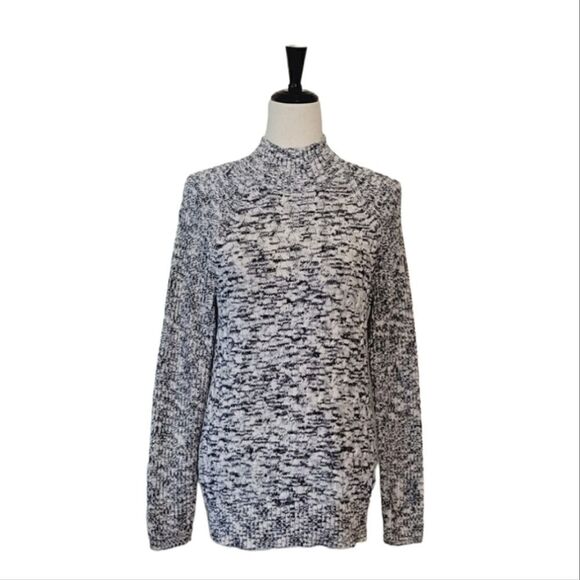 croft & barrow Sweaters - Craft & Barrow Gray Marled Mock Turtleneck Pullover Sweater Size L